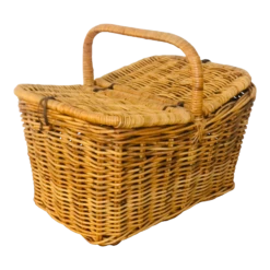 Italian Vintage Wicker Picnic Basket