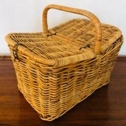 Italian Vintage Wicker Picnic Basket -CHAIRISH Shop italian vintage wicker picnic basket 2839