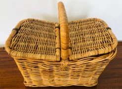 Italian Vintage Wicker Picnic Basket -CHAIRISH Shop italian vintage wicker picnic basket 7862