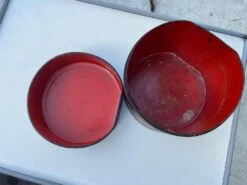 Japanese Cylindrical Box In Brown Lacquer Paint With Flower Decoration -CHAIRISH Shop japanese cylindrical box in brown lacquer paint with flower decoration 5085