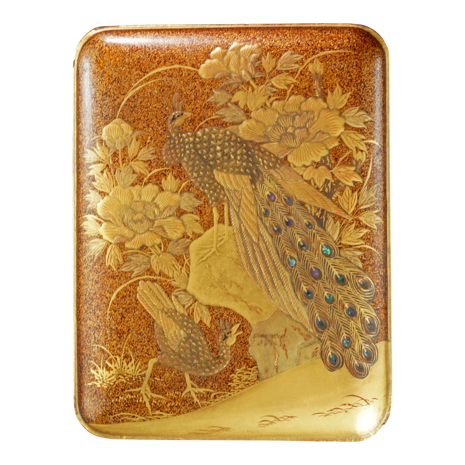Japanese Edo Meiji Finely Lacquered Box With Peacocks 3 Japanese Edo Meiji Finely Lacquered Box With Peacocks