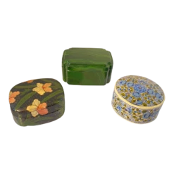 Kasmiri Paper Mache' Trinketboxes (S/3)