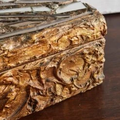 Large Artist Made Gold Leaf Wooden Box, France 1970s -CHAIRISH Shop large artist made gold leaf wooden box france 1970s 4391