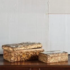 Large Artist Made Gold Leaf Wooden Box, France 1970s -CHAIRISH Shop large artist made gold leaf wooden box france 1970s 5405