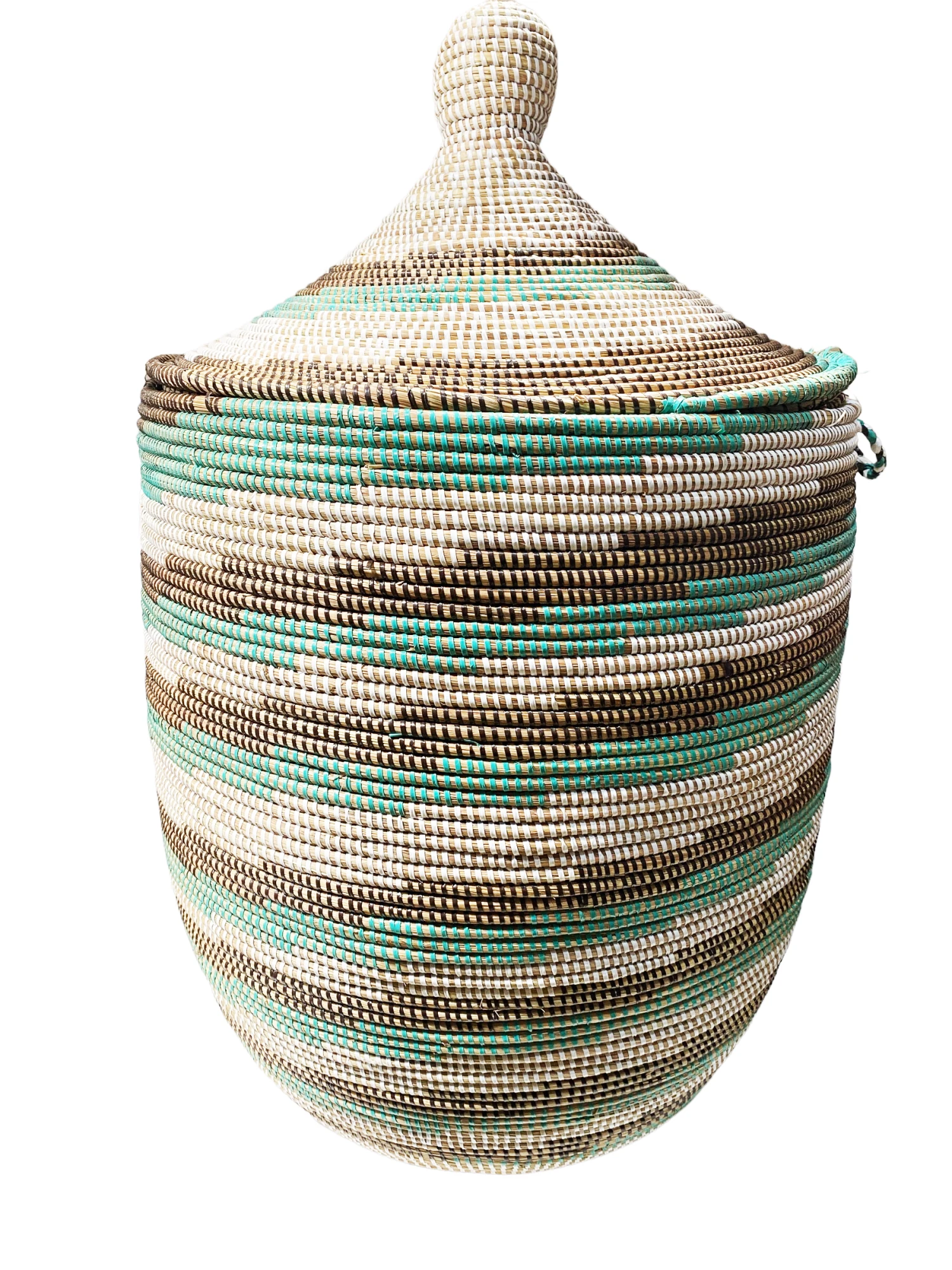 Large Basket With Lid Senegal West Africa 31" H 11 Large Basket With Lid Senegal West Africa 31" H - Image 9