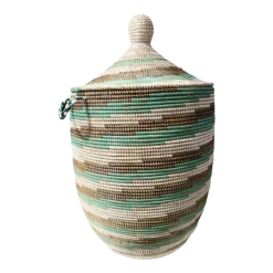 Large Basket With Lid Senegal West Africa 31" H
