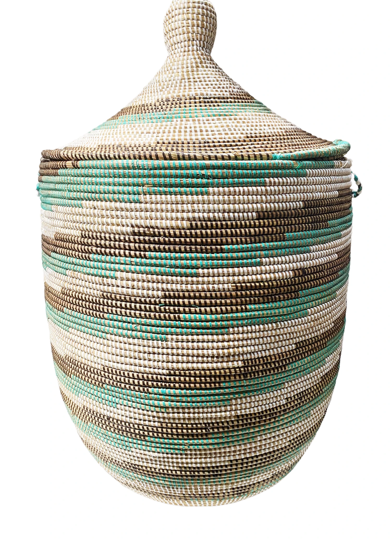 Large Basket With Lid Senegal West Africa 31" H 10 Large Basket With Lid Senegal West Africa 31" H - Image 8