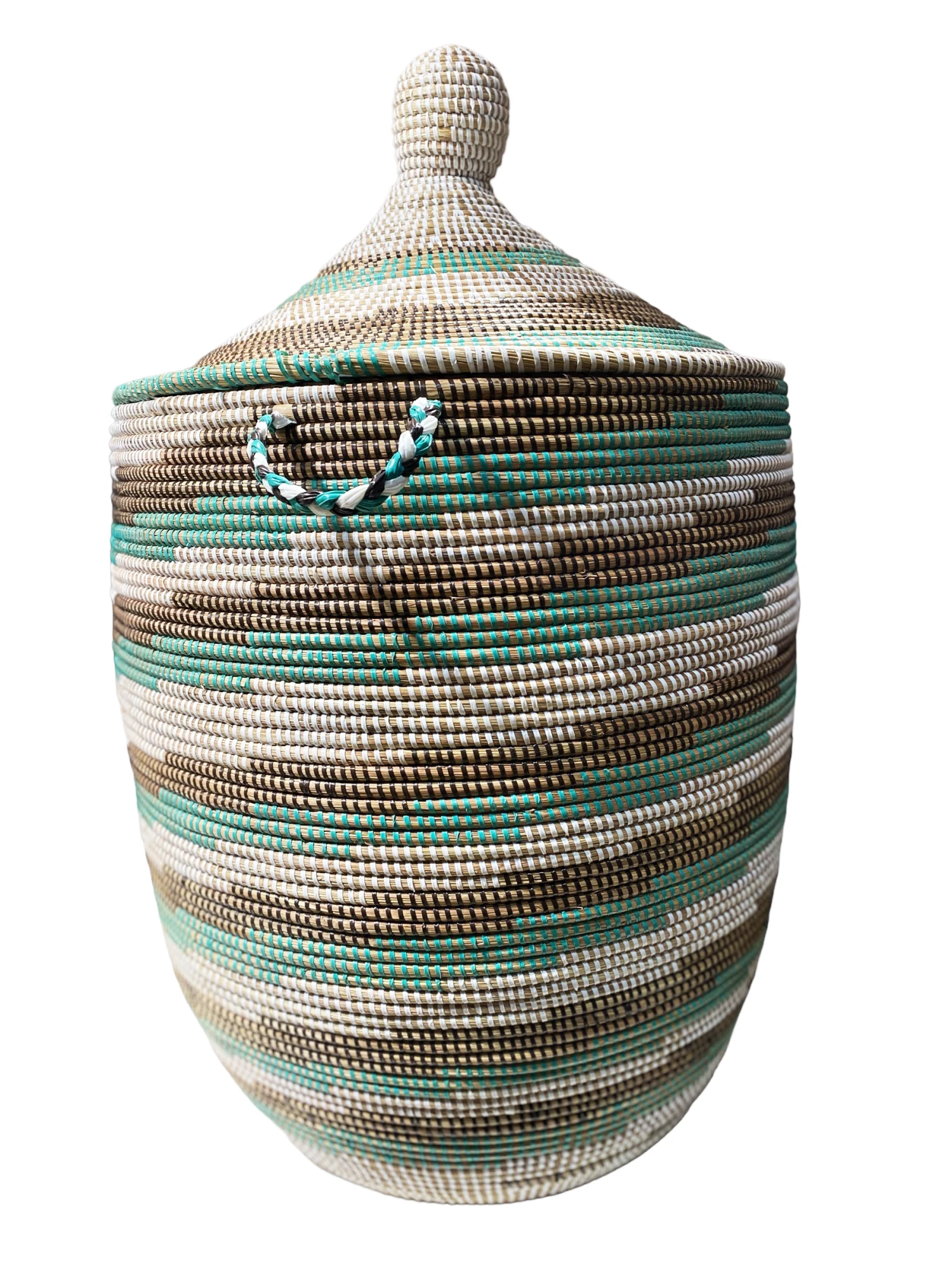 Large Basket With Lid Senegal West Africa 31" H 6 Large Basket With Lid Senegal West Africa 31" H - Image 4