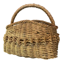 Large Deep Vintage Basket With A Handle