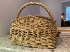Large Deep Vintage Basket With A Handle -CHAIRISH Shop large deep vintage basket with a handle 6800