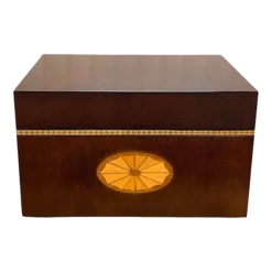 Large Georgian Style Mahogany Veneered Box With Patera Inlay By Bombay Company