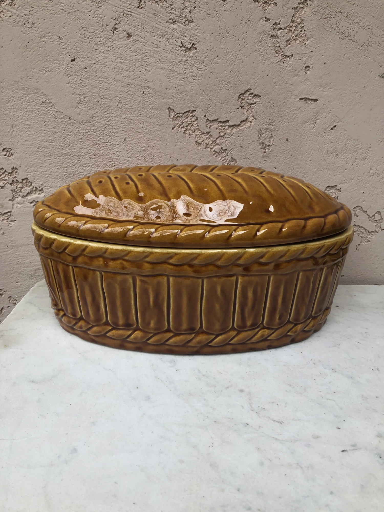 Large Majolica Pate Tureen Caugant Circa 1950 8 Large Majolica Pate Tureen Caugant Circa 1950 - Image 6