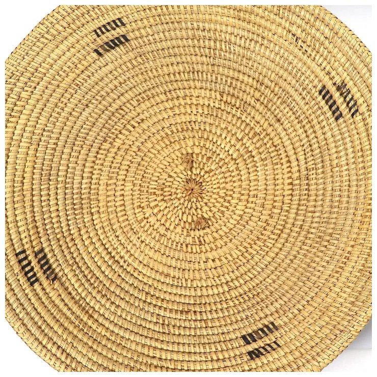 Large Native American Two-Color Geometric Coiled Basket Bowl / Lid 11 Large Native American Two-Color Geometric Coiled Basket Bowl / Lid - Image 9