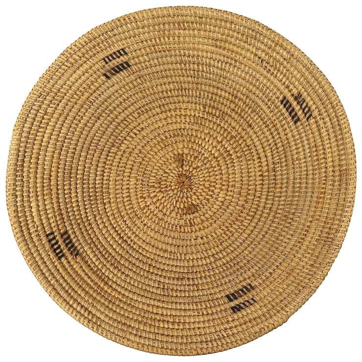 Large Native American Two-Color Geometric Coiled Basket Bowl / Lid 12 Large Native American Two-Color Geometric Coiled Basket Bowl / Lid - Image 10