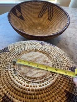 Large Papago Basketry Bowls With Rare Hand-Stitched Hide Bottom - Set Of 2 -CHAIRISH Shop large papago basketry bowls with rare hand stitched hide bottom set of 2 3894