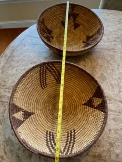 Large Papago Basketry Bowls With Rare Hand-Stitched Hide Bottom - Set Of 2 -CHAIRISH Shop large papago basketry bowls with rare hand stitched hide bottom set of 2 4976