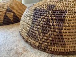 Large Papago Basketry Bowls With Rare Hand-Stitched Hide Bottom - Set Of 2 -CHAIRISH Shop large papago basketry bowls with rare hand stitched hide bottom set of 2 5763