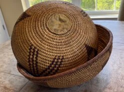 Large Papago Basketry Bowls With Rare Hand-Stitched Hide Bottom - Set Of 2 -CHAIRISH Shop large papago basketry bowls with rare hand stitched hide bottom set of 2 6278