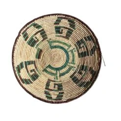 Large Round Green And Brown Woven Basket - Mexico -CHAIRISH Shop large round green and brown woven basket mexico 6032