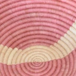 Large Round Woven African Hanging Wall Basket In Pink And Cream -CHAIRISH Shop large round woven african hanging wall basket in pink and cream 5522