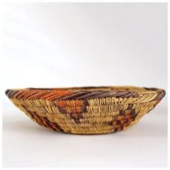 Large Vintage Moroccan Hand Woven Palm Bread Basket -CHAIRISH Shop large vintage moroccan hand woven palm bread basket 1373