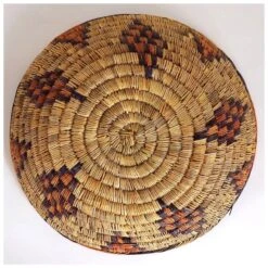 Large Vintage Moroccan Hand Woven Palm Bread Basket -CHAIRISH Shop large vintage moroccan hand woven palm bread basket 2951