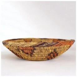 Large Vintage Moroccan Hand Woven Palm Bread Basket -CHAIRISH Shop large vintage moroccan hand woven palm bread basket 4597