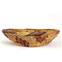 Large Vintage Moroccan Hand Woven Palm Bread Basket -CHAIRISH Shop large vintage moroccan hand woven palm bread basket 4871
