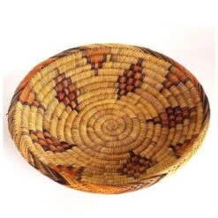 Large Vintage Moroccan Hand Woven Palm Bread Basket -CHAIRISH Shop large vintage moroccan hand woven palm bread basket 6657