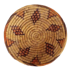 Large Vintage Moroccan Hand Woven Palm Bread Basket