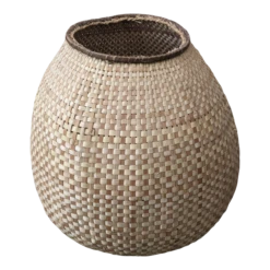 Large Woven Wicker Coastal Boho Chic Tree Storage Basket