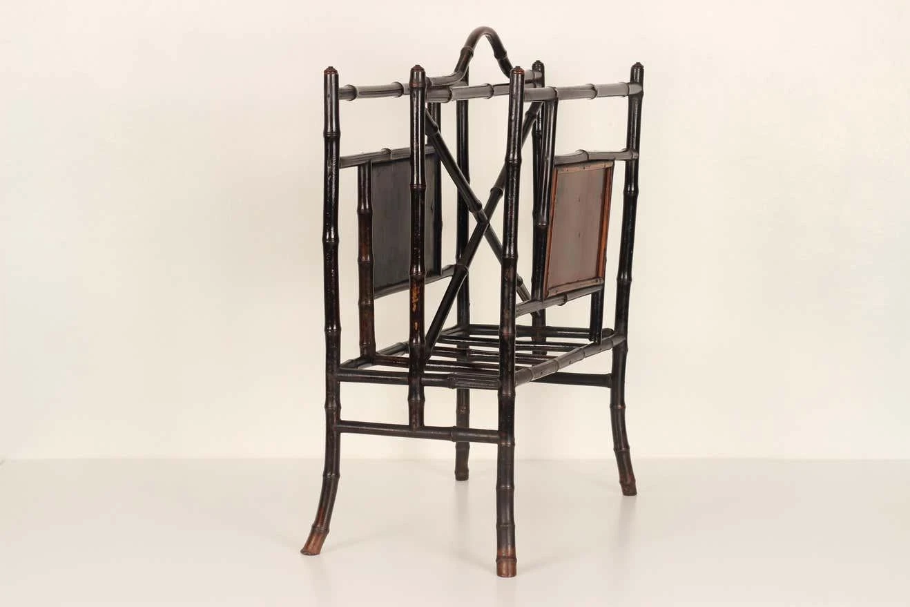 Late 19th Century Victorian Aesthetic Movement Bamboo Magazine Or Newspaper Rack 5 Late 19th Century Victorian Aesthetic Movement Bamboo Magazine Or Newspaper Rack - Image 3