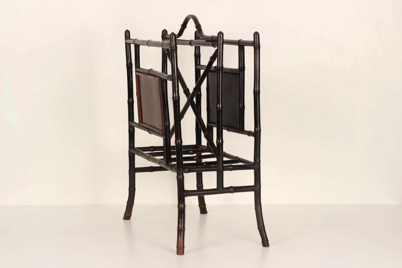 Late 19th Century Victorian Aesthetic Movement Bamboo Magazine Or Newspaper Rack 4 Late 19th Century Victorian Aesthetic Movement Bamboo Magazine Or Newspaper Rack - Image 2