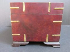 Late 20th Century Chinese Burlwood Keepsake Box With Brass Fittings And Accents -CHAIRISH Shop late 20th century chinese burlwood keepsake box with brass fittings and accents 7712