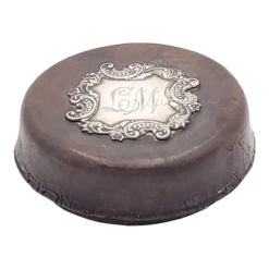 Leather And Silver Snuff Box, Circa 1890