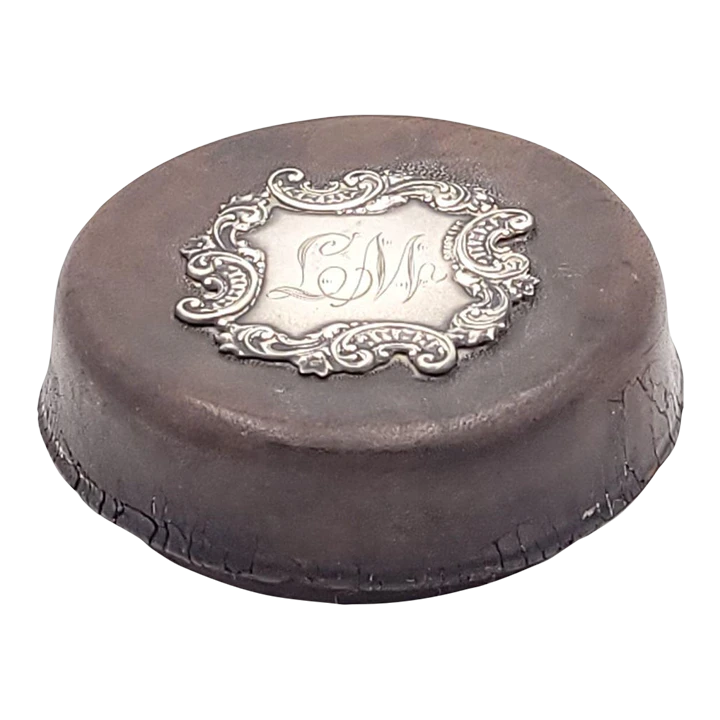 Leather And Silver Snuff Box, Circa 1890 3 Leather And Silver Snuff Box, Circa 1890