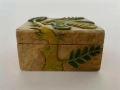 Marble & Polychrome Box With Foliage Decor, 1960s -CHAIRISH Shop marble and polychrome box with foliage decor 1960s 0164