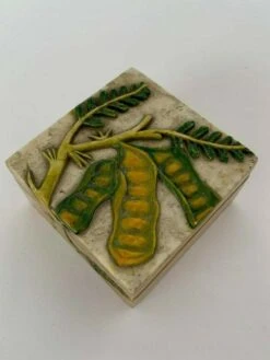 Marble & Polychrome Box With Foliage Decor, 1960s -CHAIRISH Shop marble and polychrome box with foliage decor 1960s 2382