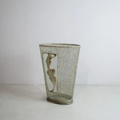 Metal Umbrella Stand With Embellished Leaf, 1950s -CHAIRISH Shop metal umbrella stand with embellished leaf 1950s 6182