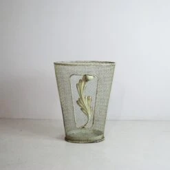 Metal Umbrella Stand With Embellished Leaf, 1950s -CHAIRISH Shop metal umbrella stand with embellished leaf 1950s 7633