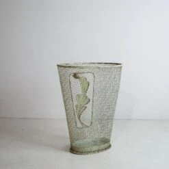 Metal Umbrella Stand With Embellished Leaf, 1950s -CHAIRISH Shop metal umbrella stand with embellished leaf 1950s 8949