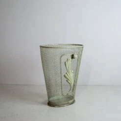 Metal Umbrella Stand With Embellished Leaf, 1950s -CHAIRISH Shop metal umbrella stand with embellished leaf 1950s 9619