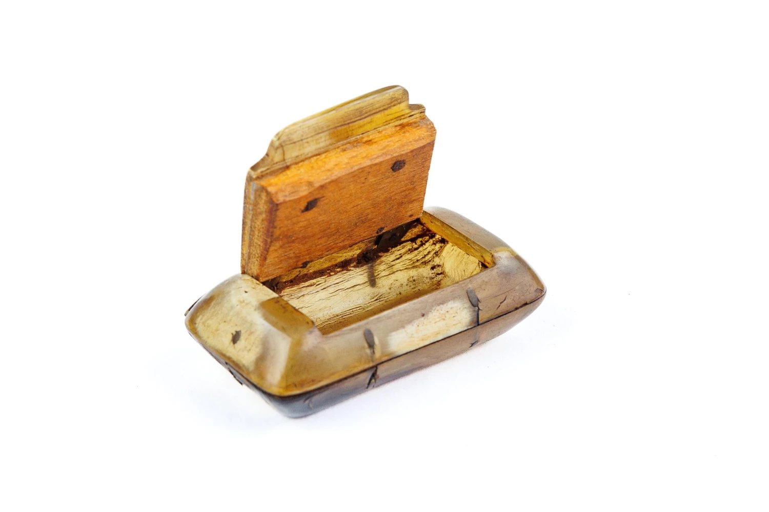 Mid 19th Century Antique Horn Oval Covered Snuff Box With Removable Lid 5 Mid 19th Century Antique Horn Oval Covered Snuff Box With Removable Lid - Image 3