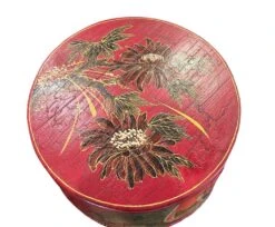 Mid 20th Century Chinese Round Red Lacquer Container -CHAIRISH Shop mid 20th century chinese round red lacquer container 0722