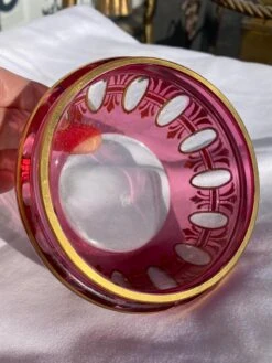 Mid 20th Century Cranberry Cut-To-Clear Bohemian Lidded Glass Box -CHAIRISH Shop mid 20th century cranberry cut to clear bohemian lidded glass box 4785