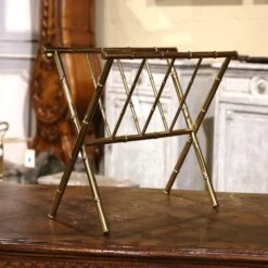 Mid-20th Century French Bamboo Brass Magazine Rack Maison Baguès Style -CHAIRISH Shop mid 20th century french bamboo brass magazine rack maison bagues style 3781
