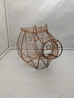 Mid 20th Century French Wire Egg Basket Copper Pig -CHAIRISH Shop mid 20th century french wire egg basket copper pig 7249
