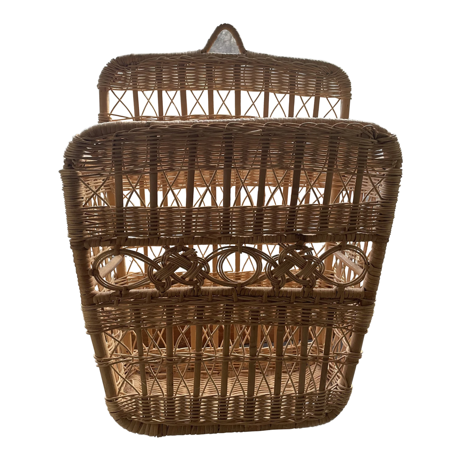 Mid 20th Century Mid Century Wicker Wall Basket 3 Mid 20th Century Mid Century Wicker Wall Basket