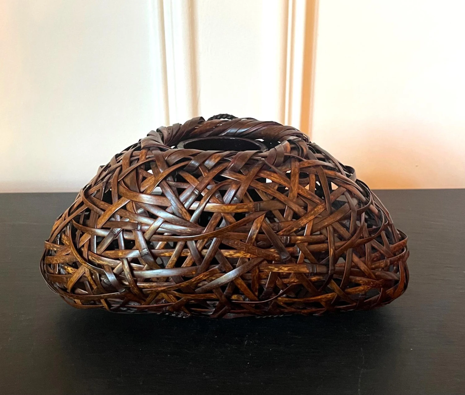 Mid 20th Century Suemura Shobun Japanese Woven Ikebana Hanging Basket 4 Mid 20th Century Suemura Shobun Japanese Woven Ikebana Hanging Basket - Image 2