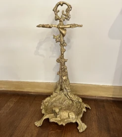 Mid 20th Century Vintage Brass Embossed Hunting Scene Umbrella Stand -CHAIRISH Shop mid 20th century vintage brass embossed hunting scene umbrella stand 7437